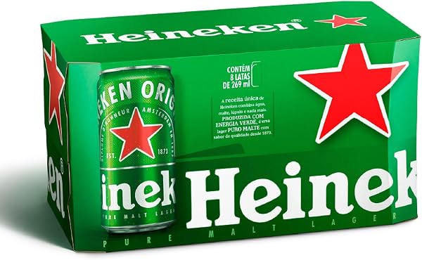 Heineken Cerveja Pilsen Lata 269ml Pack 8 Unidades